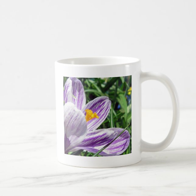 Taza De Café Crocus violeta de primavera (Derecha)