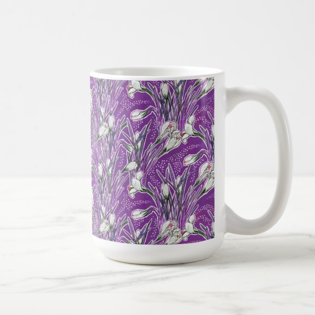 Taza De Café Crocuses, Flores de Jardín con motivos botánicos f (Derecha)