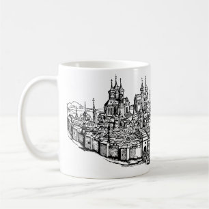 Taza De Café Crónica Premium Medieval de Erfurt de Turingia Art