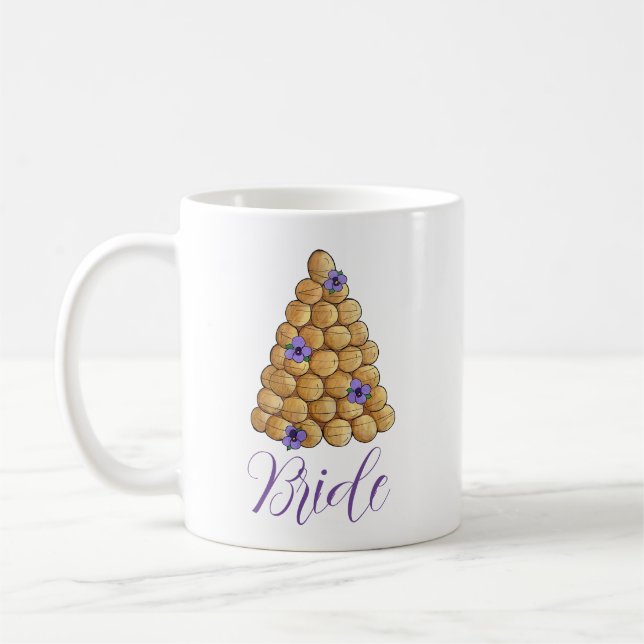 Taza De Café Croquembouche Choux Boda pastelero Novia (Izquierda)