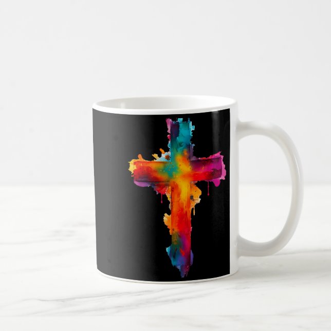 Taza De Café Cross Christian Religious Believe Blessed Faith Gr (Derecha)