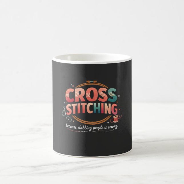 Taza De Café Cross Stitching Funny Sewing Quote Design (Centro)