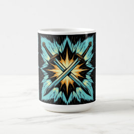 Taza De Café Crossed Fantasy Arrows with Glowing Energy – Dynam