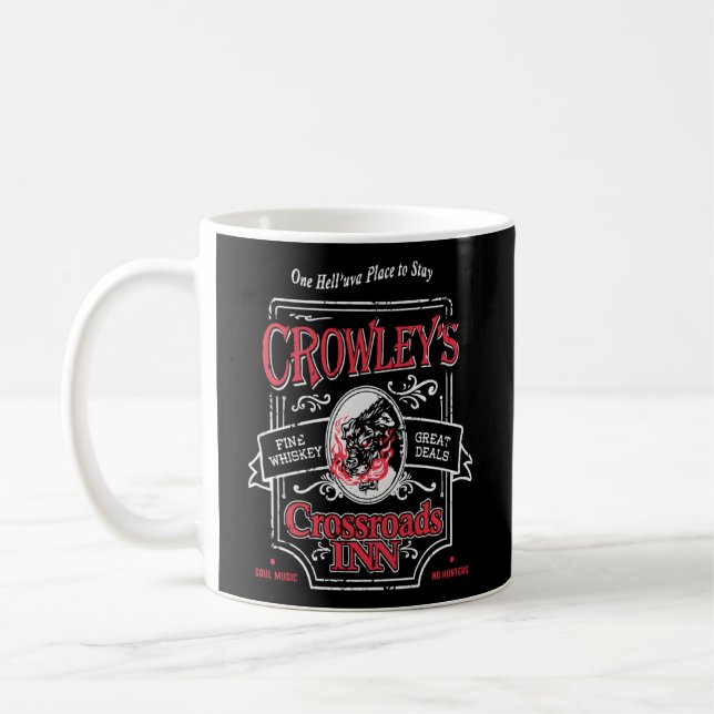 Taza De Café Crossroads Inn De La Supernatural Crowley (Izquierda)