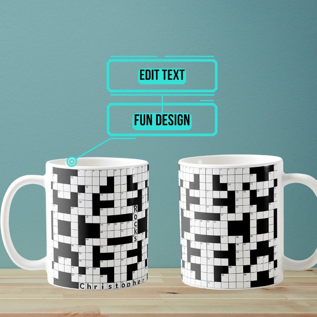 Taza De Café Crossword Puzzle Personalizado Mug (Do you like to have your coffee with or IN your crossword puzzle? )