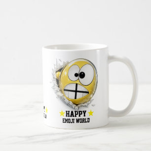Taza De Café Crossy Emoji Classic White Mug Funny 3D Character
