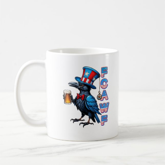 Taza De Café Crow, F-Caw-F Funny Bird Creative Casual (Izquierda)