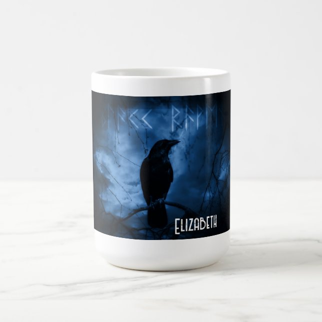 Taza De Café Crow negro con estilo de Gótico oscuro (Centro)
