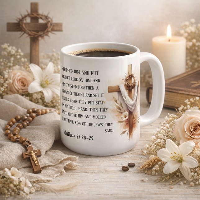 Taza De Café Crown of Thorns and Easter Hope (Subido por el creador)