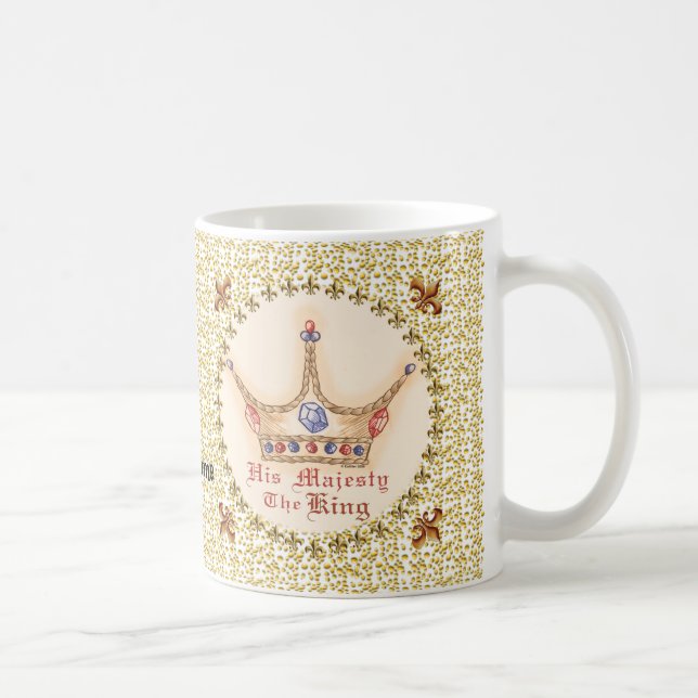 Taza De Café Crown Su Majestad Rey Mug (Derecha)