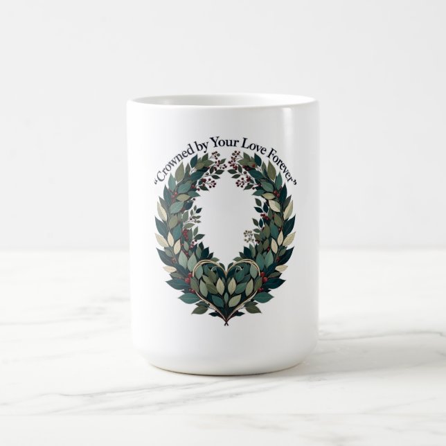 Taza De Café Crowned by Your Love Forever Laurel Wreath T-Shirt (Centro)