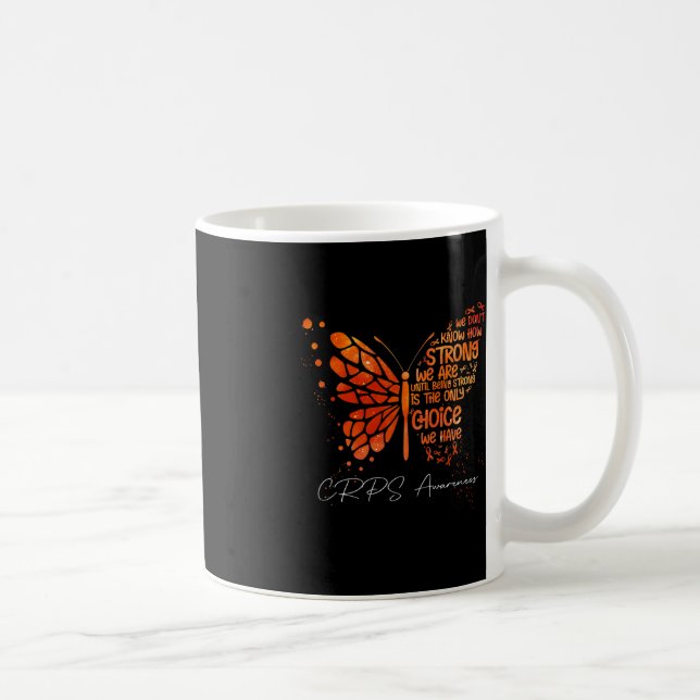 Taza De Café CRPS Naranja de mariposa Ribbon CRPS Conciencia (Derecha)