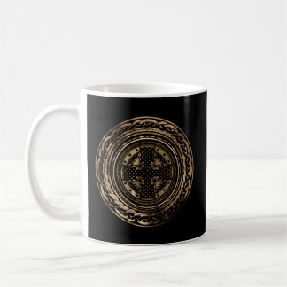 Taza De Café Cruce celta Knot Irish Scottish Shield Warrior