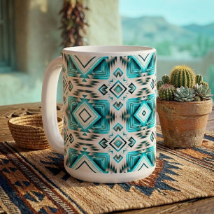 Taza De Café Cruce del desierto turquesa