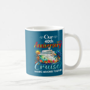 Taza De Café Crucero de aniversario número 40 pareja esposo esp