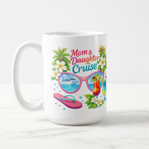 Taza De Café Crucero de madre e hija Vacaciones tropicales