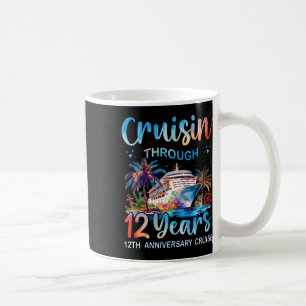 Taza De Café Crucero por 12 años Crucero de aniversario número 