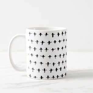 Taza De Café Cruces negras de mano dibujadas geométricamente