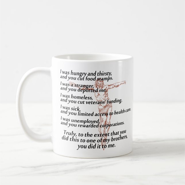 Taza De Café Crucifijo de Justicia Social (Izquierda)