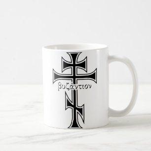 Taza De Café Cruz bizantina y Eagle