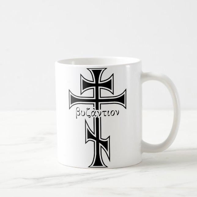 Taza De Café Cruz bizantina y Eagle (Derecha)