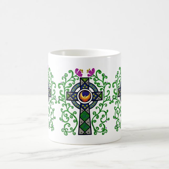 Taza De Café Cruz céltica, Sun y Phoenix (Centro)
