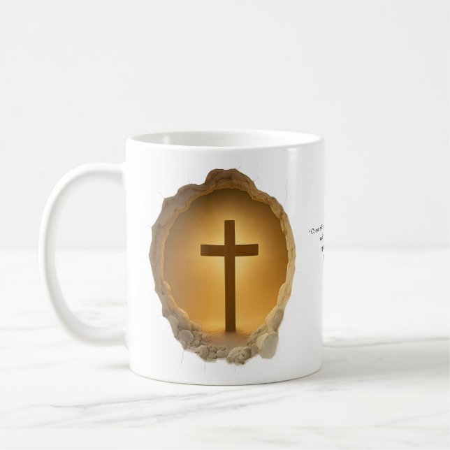 Taza De Café Cruz Cristiana 3D  (Izquierda)
