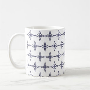 Taza De Café Cruz Cristiana en Arte Azul Celeste