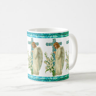 Taza De Café Cruz cristiana florida azul