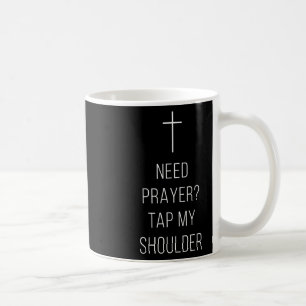 Taza De Café Cruz cristiana necesito oración en la espalda golp