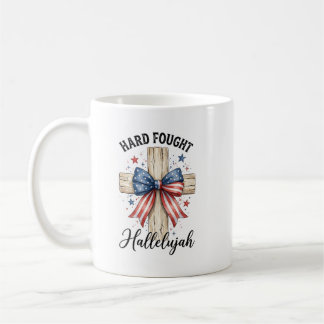Taza De Café Cruz Cristiana Patriótica Personalizada 4 de Julio