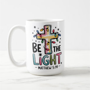 Taza De Café Cruz Cristiana Religiosa Navidad Sé la Luz