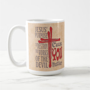 Taza De Café Cruz de Cristo: Cae la Sangre Roja porque tú impor
