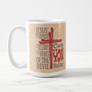 Taza De Café Cruz de Cristo: Cae la Sangre Roja porque tú impor