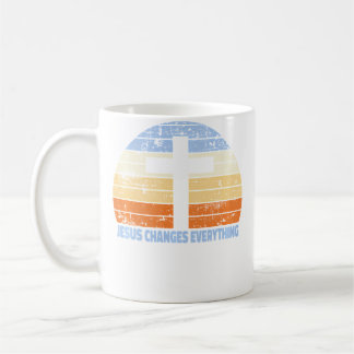 Taza De Café Cruz de Fe Jesús Cambia Todo Cristiano