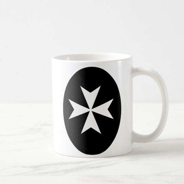 Taza De Café Cruz de Malta blanca (Derecha)