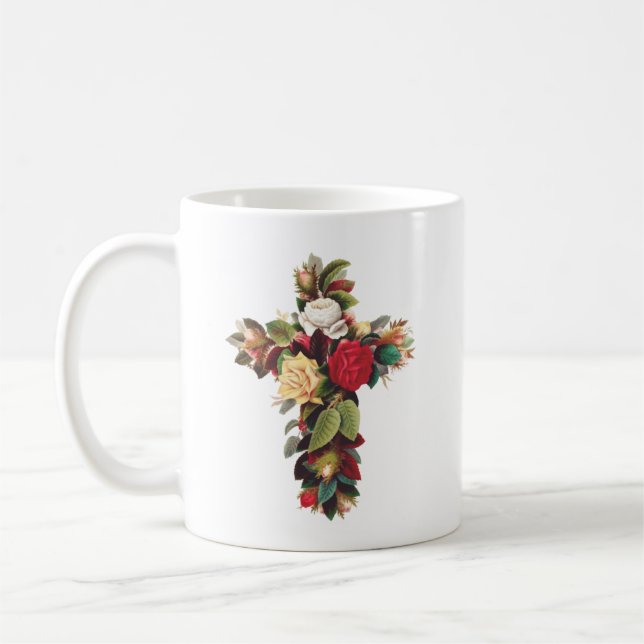 Taza De Café Cruz de Rosas (Izquierda)
