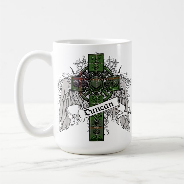 Taza De Café Cruz del tartán de Duncan (Izquierda)