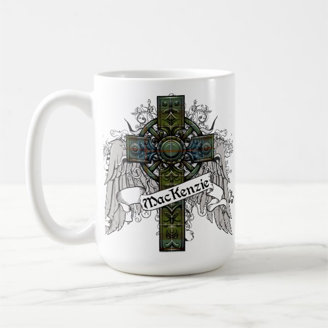 Taza De Café Cruz del tartán de MacKenzie (Izquierda)