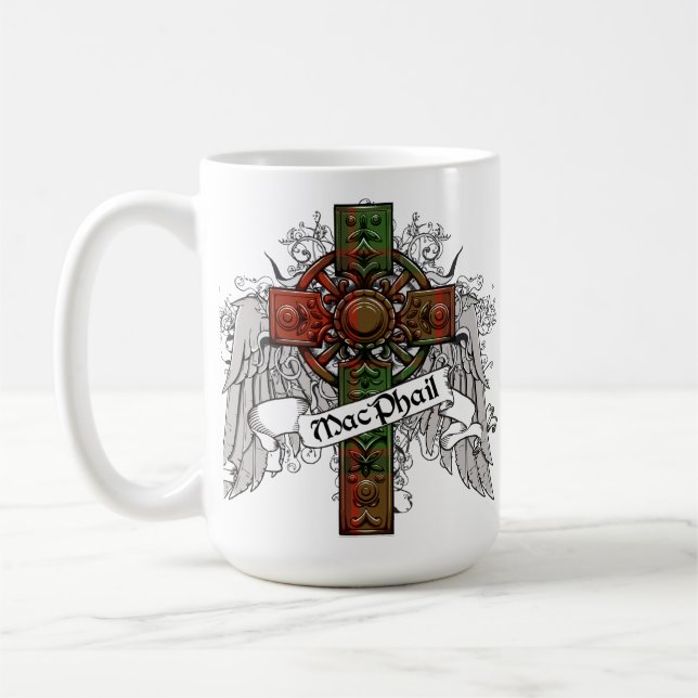Taza De Café Cruz del tartán de MacPhail (Izquierda)