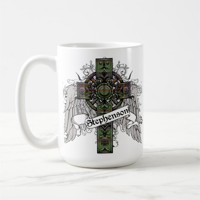 Taza De Café Cruz del tartán de Stephenson (Izquierda)