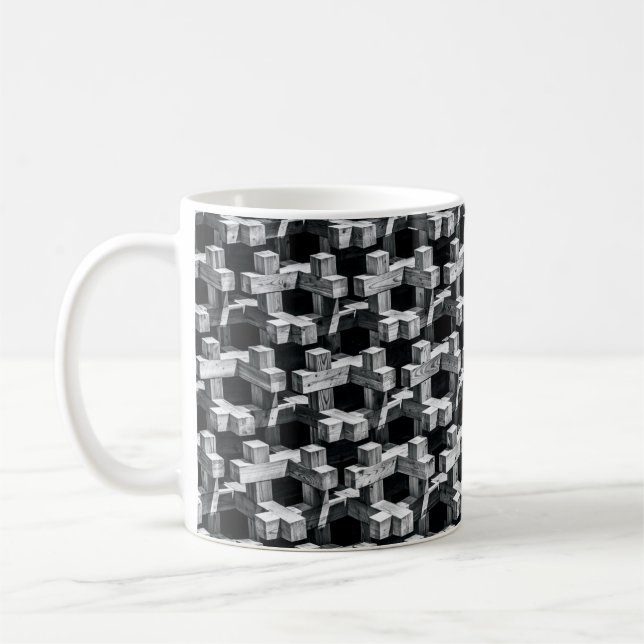 Taza De Café Cruz gris y negra (Izquierda)