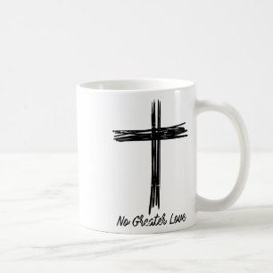 Taza De Café Cruz No Hay Mayor Amor Pascua Jesús Religioso Homb