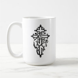 Taza De Café Cruz Ornate Cristiana Ortodoxa 15oz.