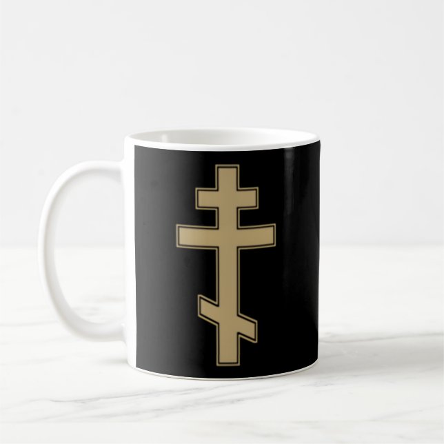 Taza De Café Cruz Ortodoxa Rusa Bizantina Eslava (Izquierda)
