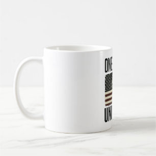 Taza De Café Cruz Patriótica Una Nación Bajo Dios