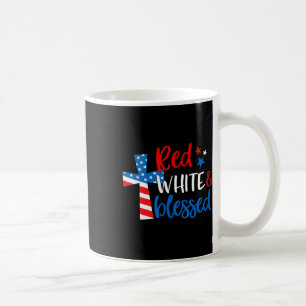 Taza De Café Cruz Roja Blanca y Blanca; Bienaventurados 4 De Ju