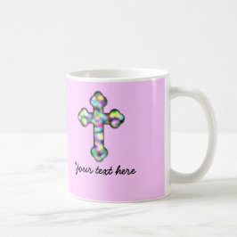 Taza De Café Cruz rosada personalizada