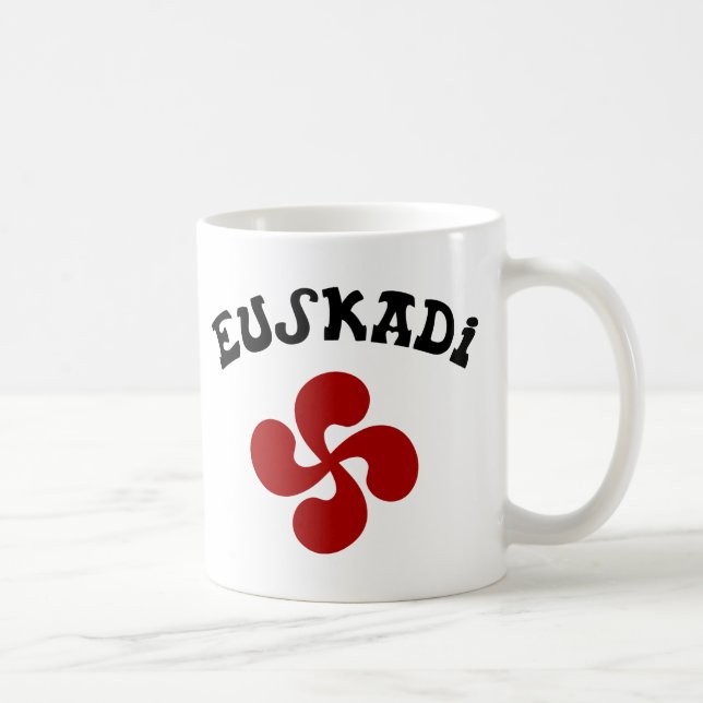 Taza De Café Cruz Vasca Euskadi Rojo (Derecha)