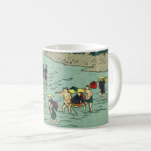 Taza De Café Cruzado de río vintage - Bloqueo de madera japonés